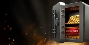 Изображение открытого сейфа, наполненного золотом и промокодами, рекламирующее бонус на выходные в Baboss.